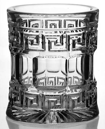 Greek Key Clear Large Open Spooner