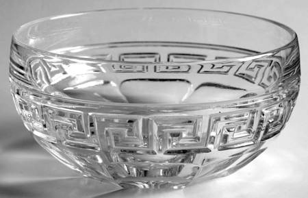 Greek Key Clear 4 1/2" Nappy