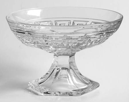 Greek Key Clear Low Sherbet