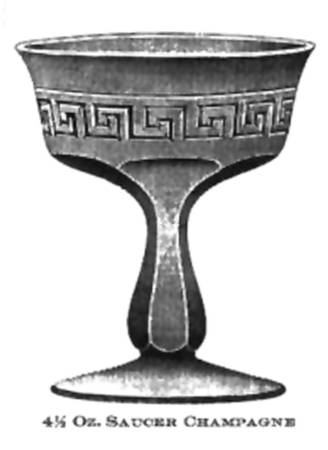 Greek Key Clear Champagne/Tall Sherbet