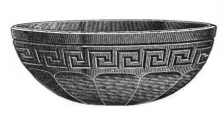 Greek Key Clear 9" Nappy