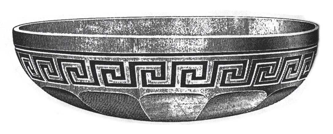 Greek Key Clear 11" Shallow Nappy