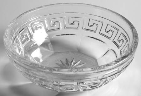 Greek Key Clear 5" Nappy