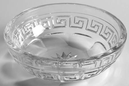 Greek Key Clear Finger Bowl