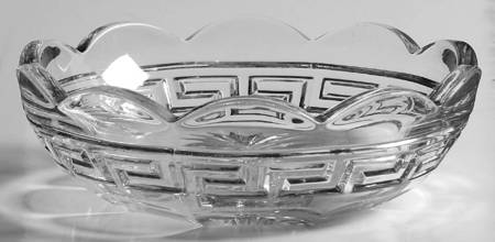 Greek Key Clear 5" Nappy