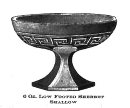 Greek Key Clear Low Sherbet