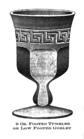 Greek Key Clear 9 Oz Footed Tumbler
