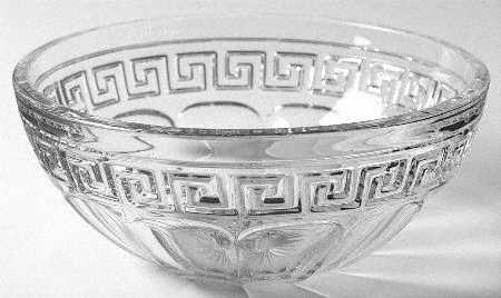 Greek Key Clear 8" Nappy