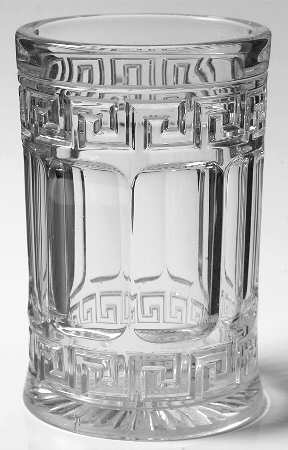 Greek Key Clear Celery Vase