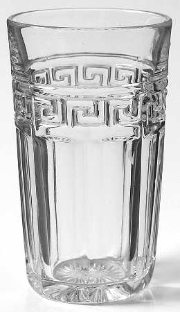 Greek Key Clear 10 Oz Straight Soda Tumbler