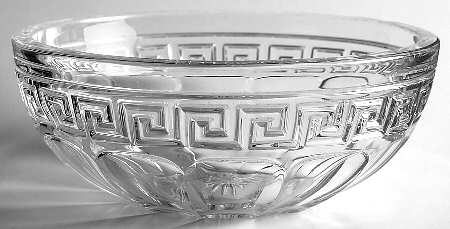 Greek Key Clear 7"  Nappy