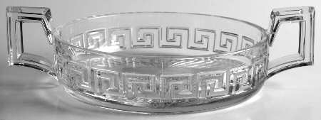 Greek Key Clear Open Flat Handled Jam/Jelly