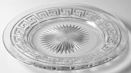 Greek Key Clear Luncheon Plate