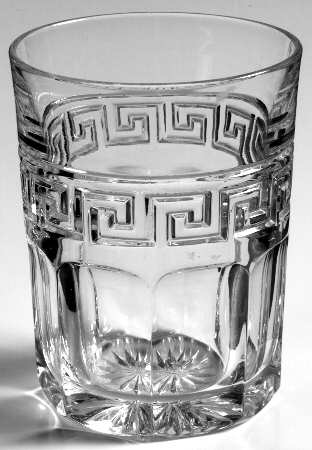 Greek Key Clear 6 Oz Flat Tumbler by Heisey