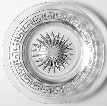 Greek Key Clear 5" Bread & Butter Plate