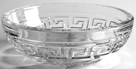 Greek Key Clear 4" Shallow Nappy