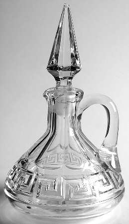 Greek Key Clear 6 Oz Cruet & Stopper