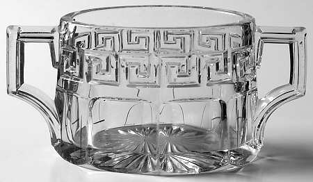Greek Key Clear Sugar-Open/Hotel-Oval