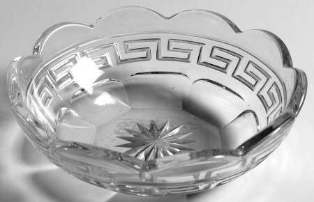 Greek Key Clear 5" Nappy