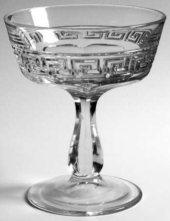 Greek Key Clear Champagne/Tall Sherbet by Heisey