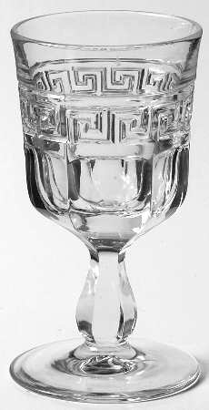 Greek Key Clear Cordial Glass by Heisey