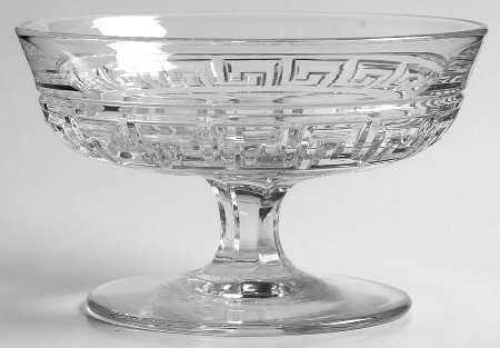 Greek Key Clear Large Almond by Heisey