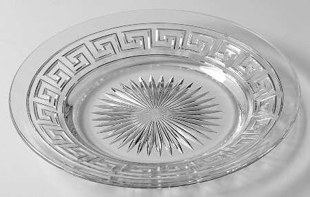 Greek Key Clear 8" Salad Plate