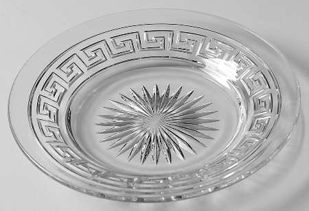 Greek Key Clear Bread & Butter Plate
