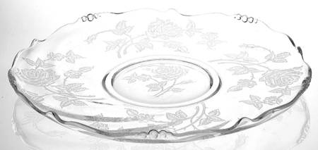 Heisey Rose 10" Demi Torte Plate (Waverly)