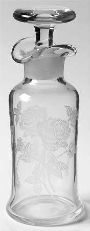 Heisey Rose Salad Dressing Bottle & Stopper