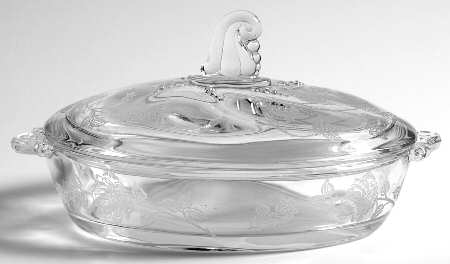 Heisey Rose Lemon Dish & Lid