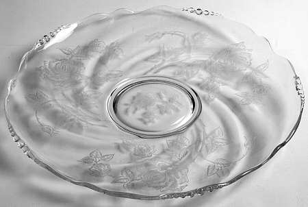 Heisey Rose Medium Torte Plate