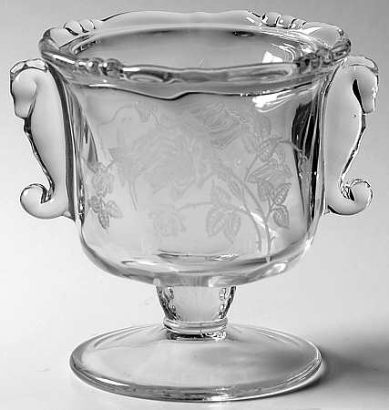 Heisey Rose Candy Dish w/Seahorse Handles No Lid