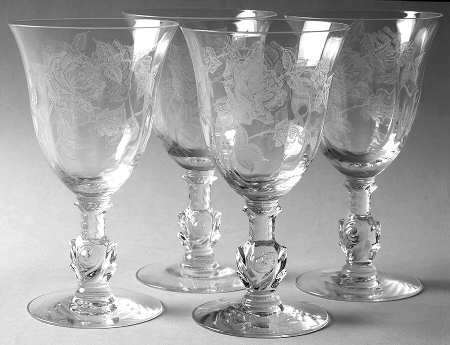 Heisey Rose Water Goblet - Set of 4