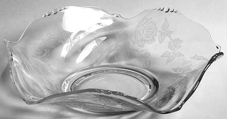 Heisey Rose 9" Crimped Floral Bowl