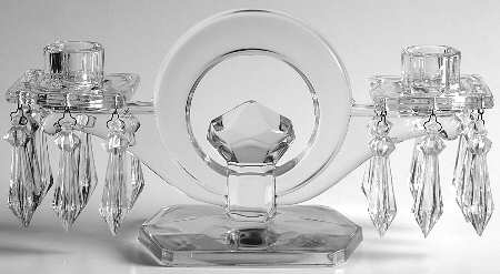 Kohinoor Clear 2 Light Candelabra with Sq Bobeche & 14 Prisms