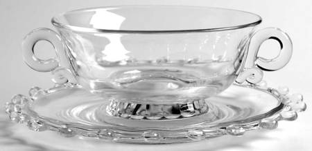 Lariat (Blown) Footed Cream Soup & Saucer Set