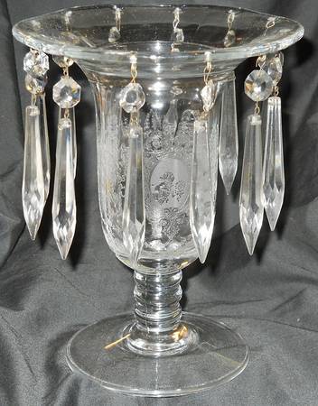 Minuet Candle/Centerpiece Vase with Prisms Only