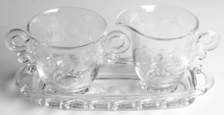 Moonglo (Stem 5040) Creamer, Sugar & Tray Set