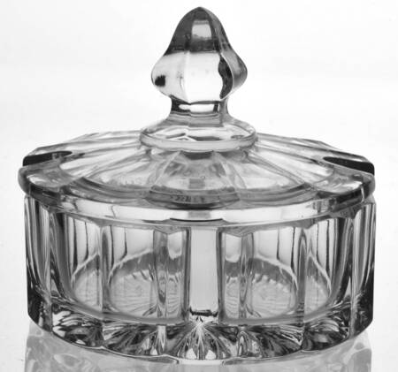 Narrow Flute Clear (Stem  393) 2 Part Round Relish Dish & Lid