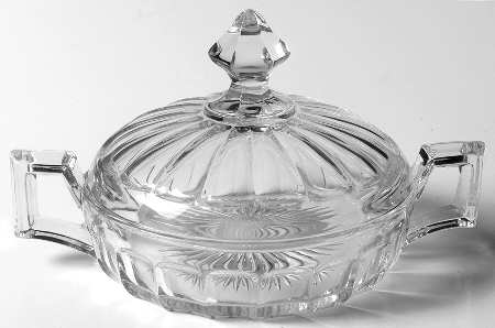 Narrow Flute Clear (Stem  393) Round Covered Butter