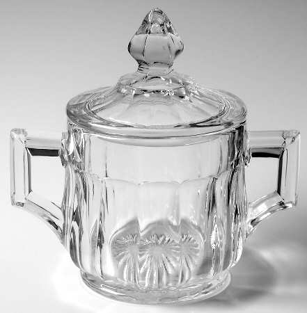 Narrow Flute Clear (Stem  393) Sugar Bowl & Lid