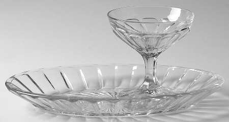 Narrow Flute Clear (Stem  393) Snack Tray with Sherbet Set