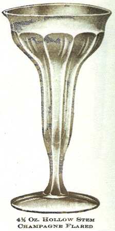 Narrow Flute Clear (Stem  393) Tall Hollow Stem Champagne