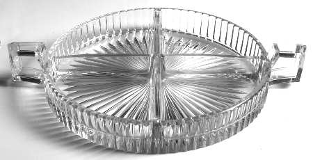 Narrow Flute with Rim Clear (Line 473) 10" Round 4 Part Relish