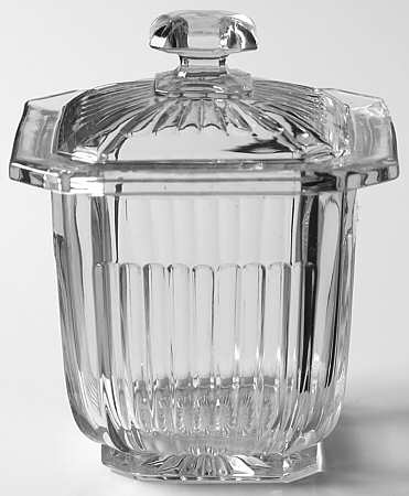 Narrow Flute with Rim Clear (Line 473) Square Marmalade & Lid