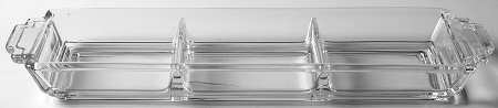New Era Clear 13" Rectangular 3 Part Relish
