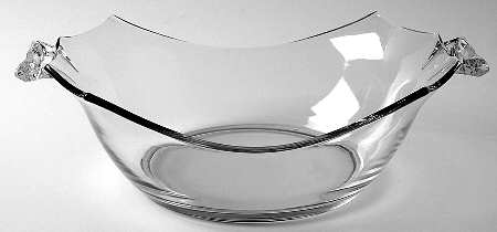 Octagon Clear 12" Oval Handled Bowl