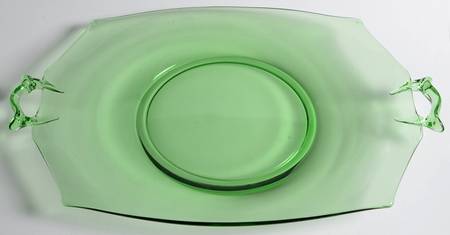 Octagon Green (Moongleam) 14" 2 Handled Plate