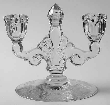Old Colony Clear (Stem 3390) Double Light Candlestick
